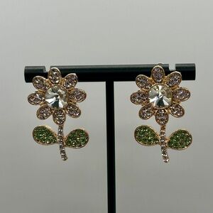 Elegant Floral Crystal Earrings
